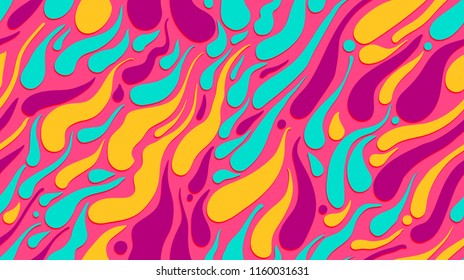 Vector colored blots, seamless rectangular four-colored pattern, multi-colored spots, flat drops and smudges.
