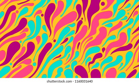 Vector colored blots, seamless rectangular four-colored pattern, multi-colored spots, flat drops and smudges.