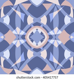 Vector colored blue geometric pattern in a square