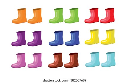 vector colored boots