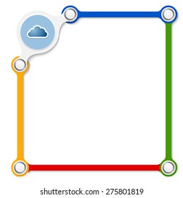 Vector colored box for your text and cloud icon