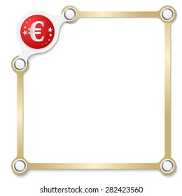Vector colored box for your text and euro symbol