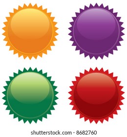 Vector colored burst icon labels