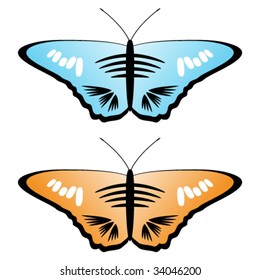 Vector colored butterflies