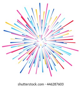 Vector colored cartoon comic style explosion blast illustration
