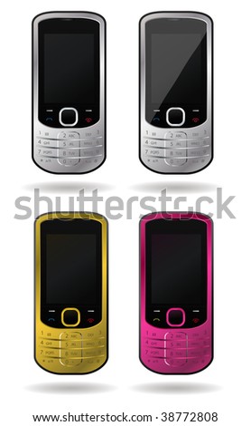 vector colored cell phone