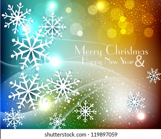 fondo de navidad de color vectorial con copos de nieve