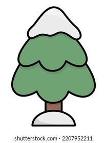Vector colored Christmas tree. Cute fir tree illustration isolated on white background. New Year or winter symbol. Funny cartoon holiday icon
