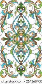 Vector colored classic Greek national ornament, home decoration. Pattern of the European peoples of the Roman Empire. Template for stained glass.