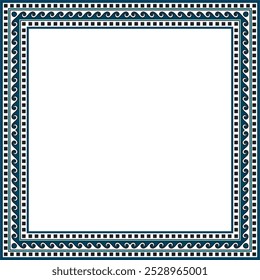 Vector colored classic Greek square ornament. Rectangle of Ancient Greece and Roman Empire. Byzantine painting of walls, floors and ceilings. Decoration of European palaces.
