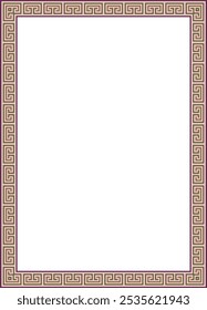 Vector colored classic Greek square ornament. Rectangle of Ancient Greece and Roman Empire. Byzantine painting of walls, floors and ceilings. Decoration of European palaces.
