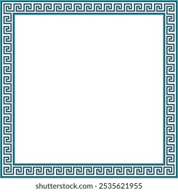 Vector colored classic Greek square ornament. Rectangle of Ancient Greece and Roman Empire. Byzantine painting of walls, floors and ceilings. Decoration of European palaces.
