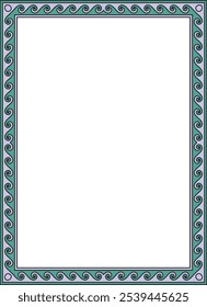 Vector colored classic Greek square ornament. Rectangle of Ancient Greece and Roman Empire. Byzantine painting of walls, floors and ceilings. Decoration of European palaces.
