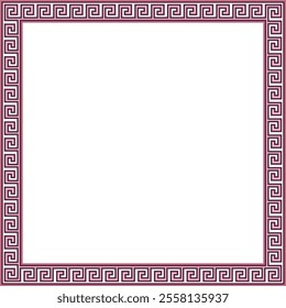 Vector colored classic Greek square ornament. Rectangle of Ancient Greece and Roman Empire. Byzantine painting of walls, floors and ceilings. Decoration of European palaces.
