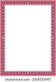 Vector colored classic Greek square ornament. Rectangle of Ancient Greece and Roman Empire. Byzantine painting of walls, floors and ceilings. Decoration of European palaces.
