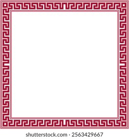 Vector colored classic Greek square ornament. Rectangle of Ancient Greece and Roman Empire. Byzantine painting of walls, floors and ceilings. Decoration of European palaces.
