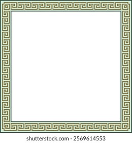 Vector colored classic Greek square ornament. Rectangle of Ancient Greece and Roman Empire. Byzantine painting of walls, floors and ceilings. Decoration of European palaces.
