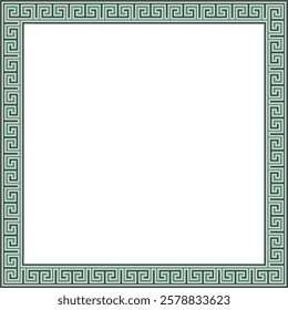 Vector colored classic Greek square ornament. Rectangle of Ancient Greece and Roman Empire. Byzantine painting of walls, floors and ceilings. Decoration of European palaces.
