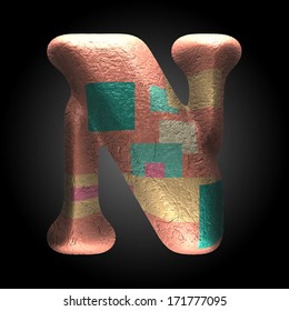 vector colored clay letter