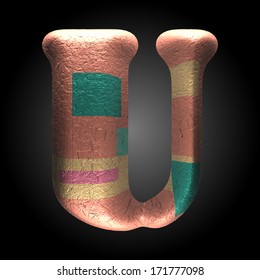 vector colored clay letter