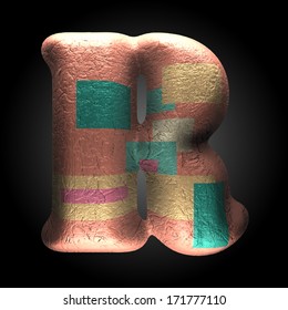 vector colored clay letter