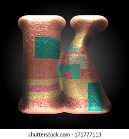vector colored clay letter