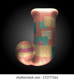 vector colored clay letter