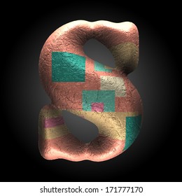 vector colored clay letter