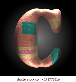 vector colored clay letter