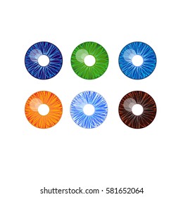 vector colored contact lenses without a background