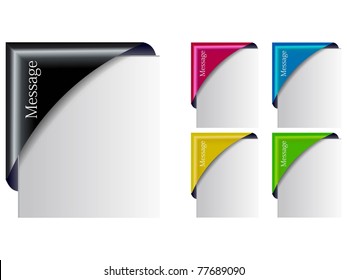 The Vector Colored  Corner Ribbon Set eps 10