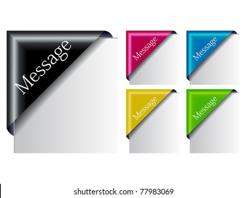 The Vector Colored  Corner Ribbon Set eps 10