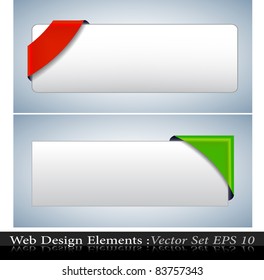 The Vector Colored  Corner Ribbon Set eps 10