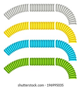 vector colored corrugated flexible tubes