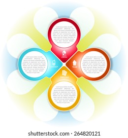 Fundo transversal colorido com informações sobre a empresa