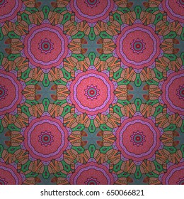 Vector colored design abstract mandala sacred geometry illustration on a colorfil background.
