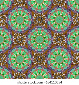 Vector colored design abstract mandala sacred geometry illustration on a colorful background.