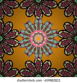 Vector colored design abstract mandala sacred geometry illustration on a colorful background.