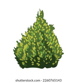 Vector of colored detailed bushes. Landscape elements isolated on white background.