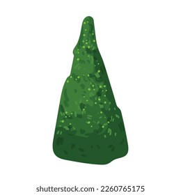 Vector of colored detailed bushes. Landscape elements isolated on white background.