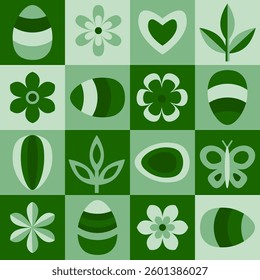 Vector - colored easter symbols seamless pattern.