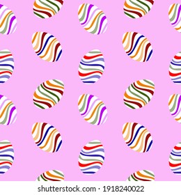 Vector - colored eggs. Seamless pattern, watercolor illustration.