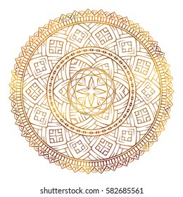 Vector colored ethnic mandala on a white background