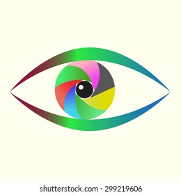 Vector of colored eye symbol or icon