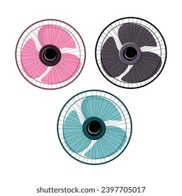 vector of colored fan blades isolated on white background. 