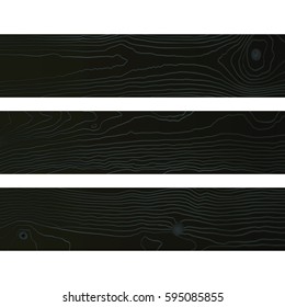 vector colored flat design dark black wood boards texture with knots decoration background

