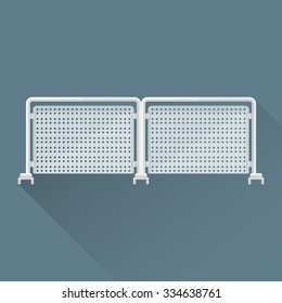 vector colored flat design metal construction folding fencing illustration isolated dark background long shadow
