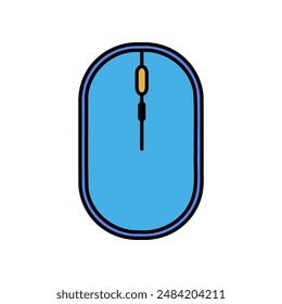 Vector colored flat design mouse icon.