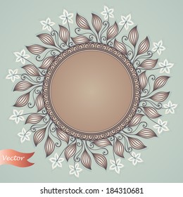 Vector Colored Floral Background. Hand Drawn Texture with Flowers