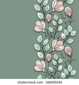 Vector Colored Floral Background. Hand Drawn Texture with Flowers, Decorative Flowers, Coloring Book